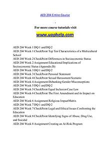 AED 204 help A Guide to career/uophelp.com