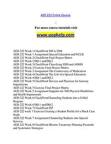 AED 222 help A Guide to career/uophelp.com