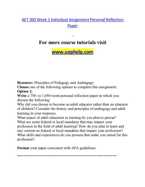 AET 500 help A Guide to career/uophelp.com AET 500 help A Guide to career/uophelp.com