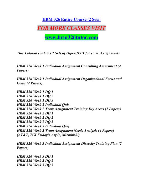 HRM 326 TUTOR Start With a Dream /hrm326tutor.com HRM 326 TUTOR Start With a Dream /hrm326tutor.com