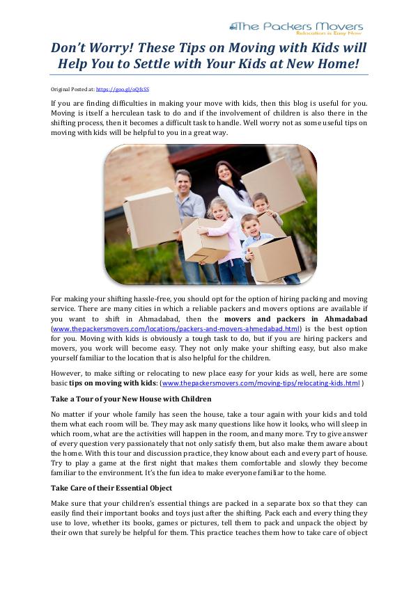 Don’t Worry! These Tips on Moving with Kids will Help You to Settle w Don’t Worry! These Tips on Moving with Kids will H