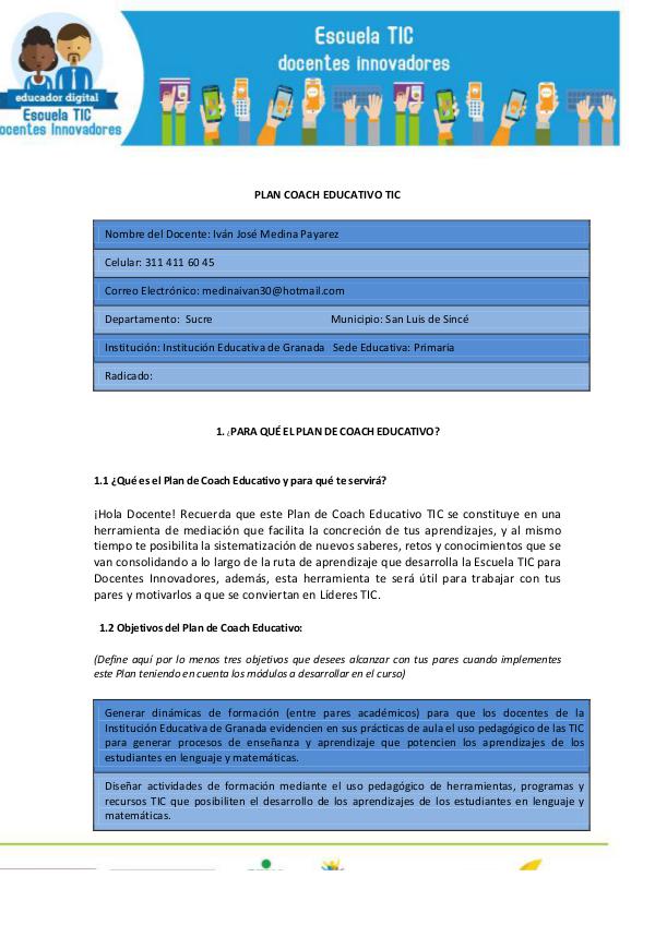 Mi primera revista - Mi Plan Coach_Ivan José Medina Plan_Coach_Educativo_TIC_Ivan_Medina