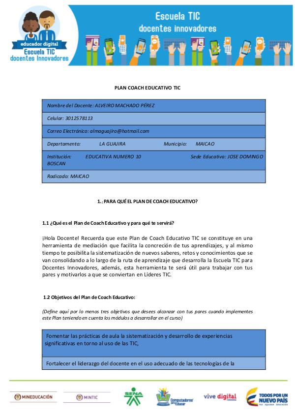 Plan_Coach_Educativo_TIC ALVEIRO MACHADO PÉREZ