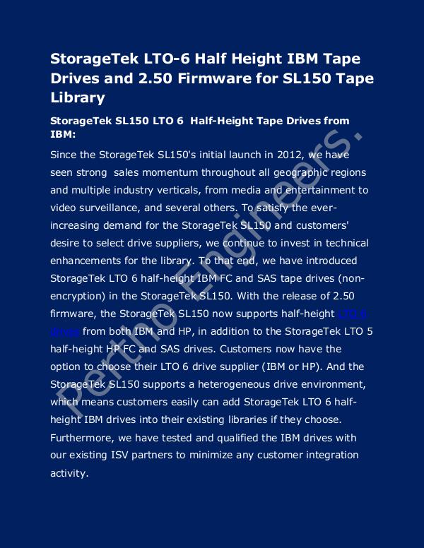 StorageTek LTO-6 Half Height IBM Tape Drives and tape library StorageTek LTO-6 Half Height IBM Tape Drive servic