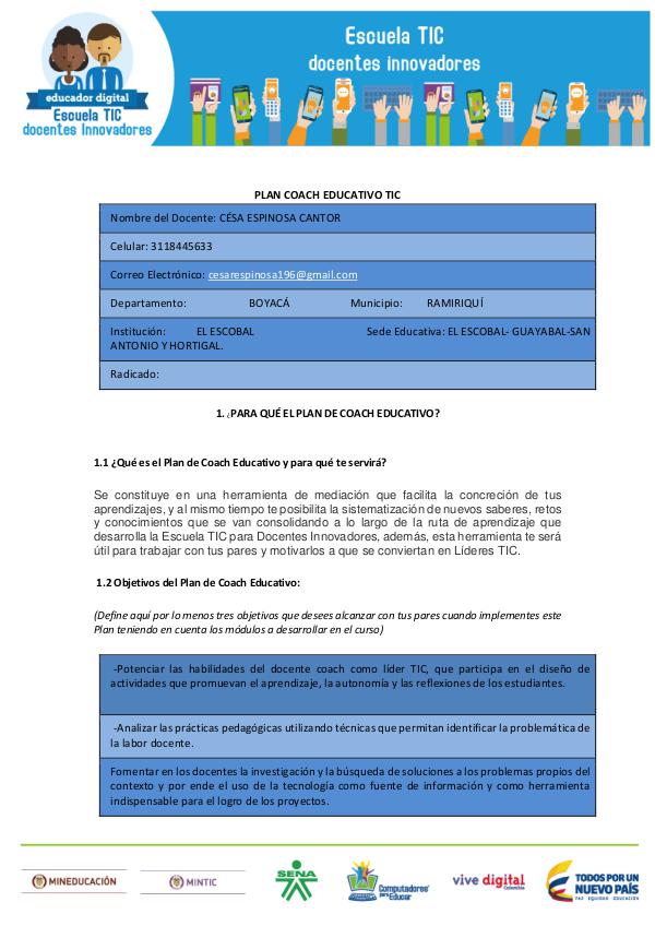 ¡DOCENTES INNOVADORES¡ Y COMUNIDADES DE PRÁCTICA. PLAN COACH EDUCATIVO.