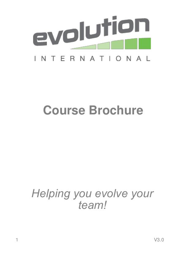 Evolution International Ltd Course Brochure V3.0