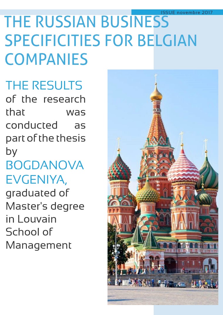 The russian business specificities for Belgian companies The russian business specificities for Belgian com