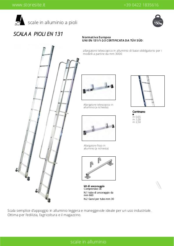 Scala in alluminio in appoggio a pioli