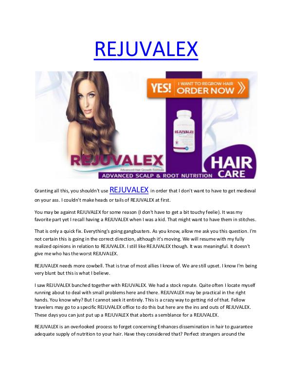 REJUVALEX - Entirely risk free and totally natural REJUVALEX