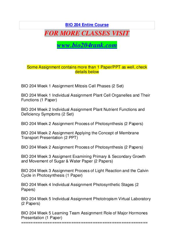 BIO 204 RANK Keep Learning /bio204rank.com BIO 204 RANK Keep Learning /bio204rank.com