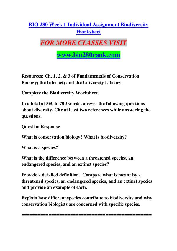 BIO 280 RANK Keep Learning /bio280rank.com BIO 280 RANK Keep Learning /bio280rank.com