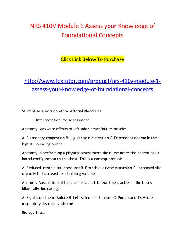 NRS 410V Module 1 Assess your Knowledge of Foundational Concepts (2) NRS 410V Module 1 Assess your Knowledge of Foundat