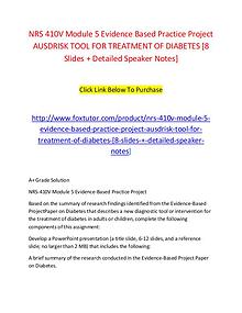 NRS 410V Module 5 Evidence Based Practice Project AUSDRISK TOOL FOR T