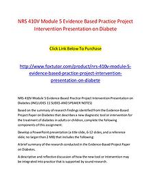 NRS 410V Module 5 Evidence Based Practice Project Intervention Presen