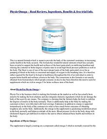 Physio Omega – Read Reviews, Ingredients, Benefits & free trial Info.