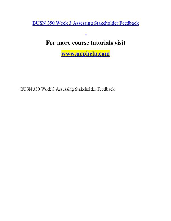 BUSN 350 help Making Decisions/uophelp.com BUSN 350 help Making Decisions/uophelp.com