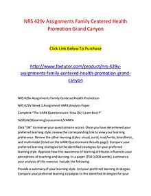 NRS 429v Assignments Family Centered Health Promotion Grand Canyon