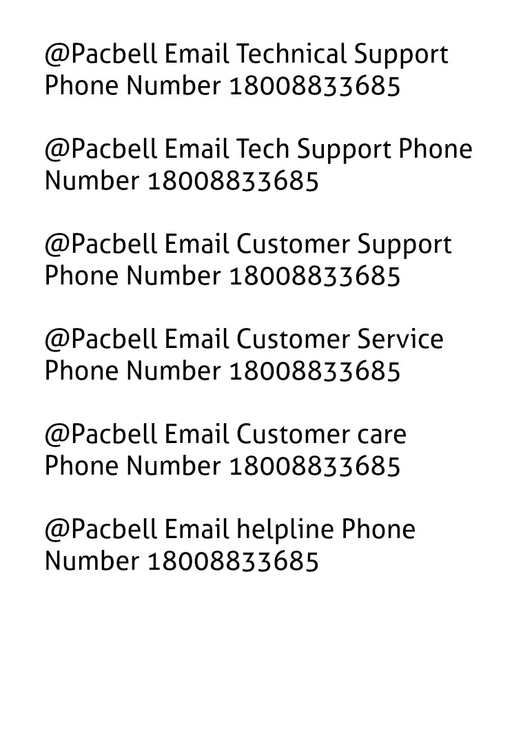 Pacbell Email Technical Support 18008833685 Customer Service technical support