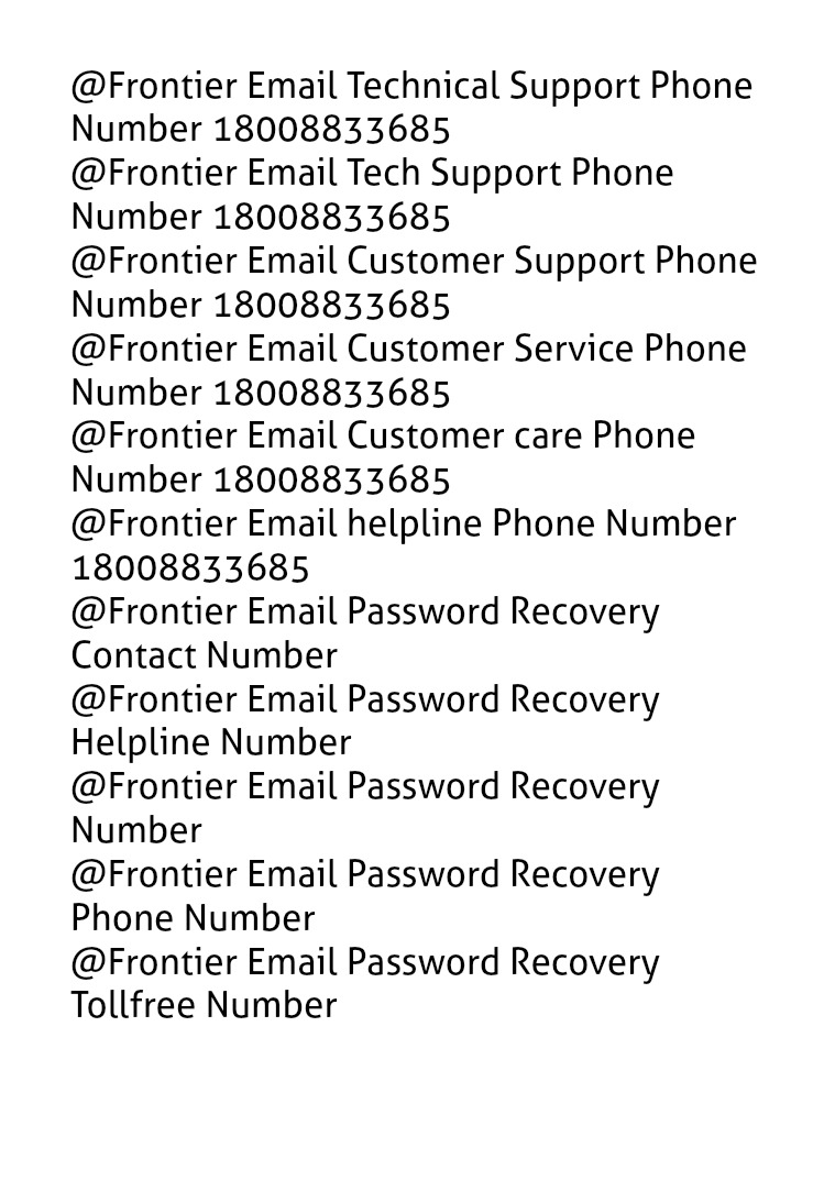 Frontier Email Technical Support 18008833685 Customer Service Reset troubleshooting