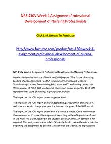 NRS 430V Week 4 Assignment Professional Development of Nursing Profes