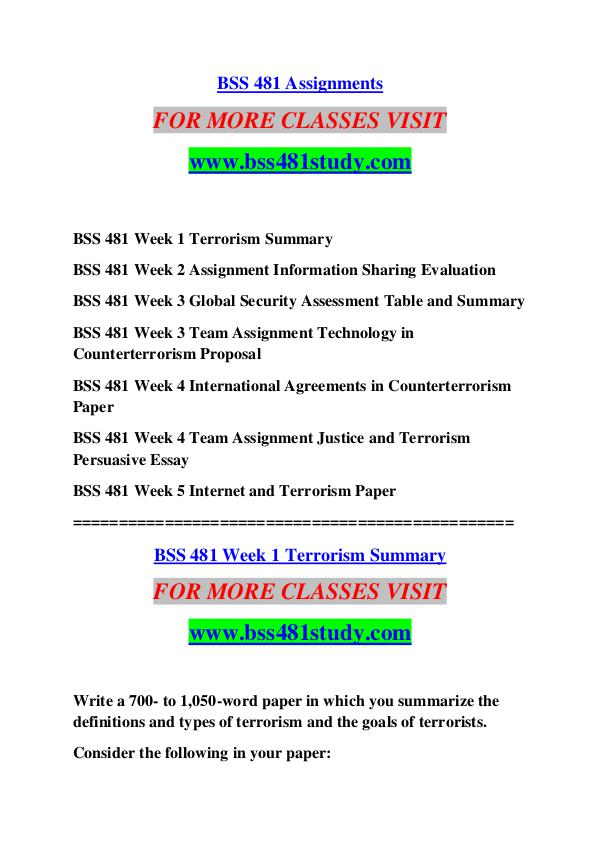 BSS 481 STUDY Keep Learning /bss481study.com BSS 481 STUDY Keep Learning /bss481study.com