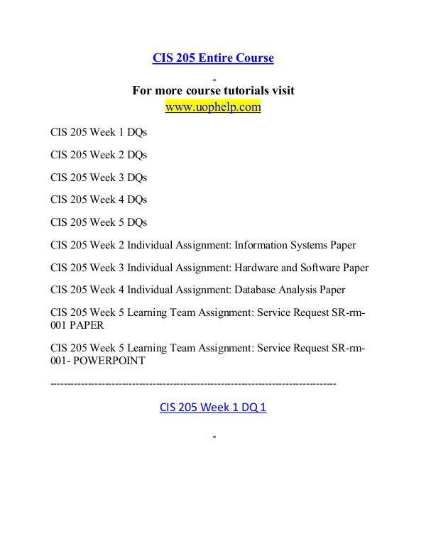 CIS 205 help Making Decisions/uophelp.com CIS 205 help Making Decisions/uophelp.com