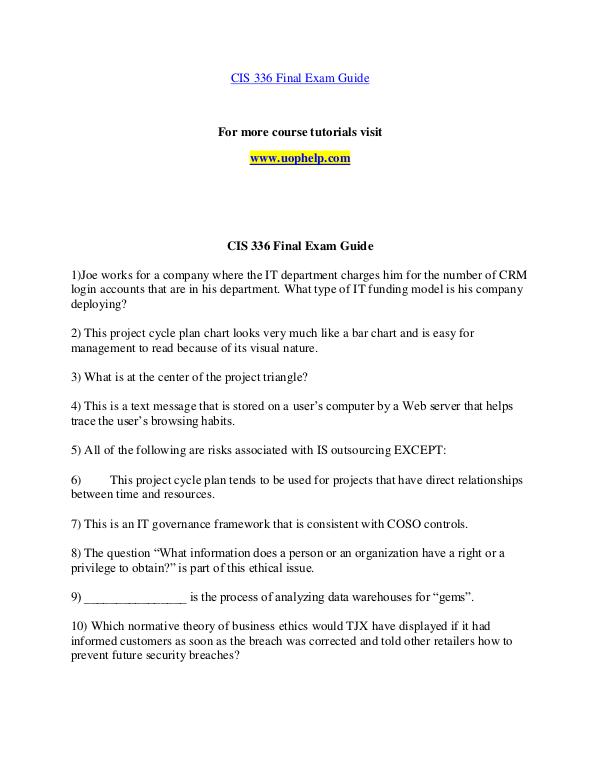 CIS 336 STR help Making Decisions/uophelp.com CIS 336 STR help Making Decisions/uophelp.com