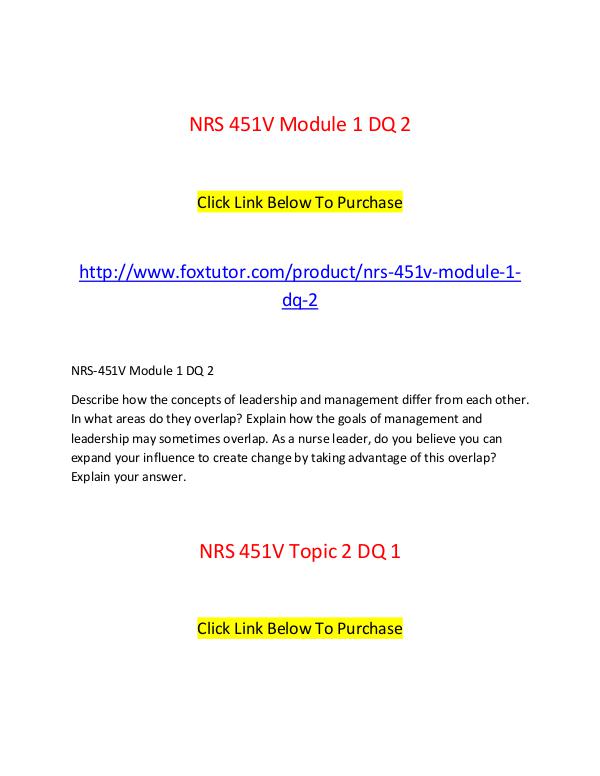 NRS 451 V All Assignments NRS 451 V All Assignments