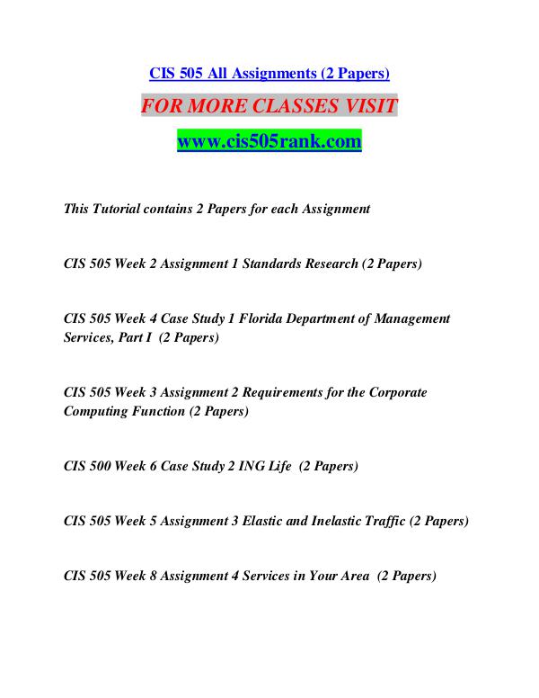 CIS 505 RANK  Great Stories/cis505rank.com CIS 505 RANK  Great Stories/cis505rank.com