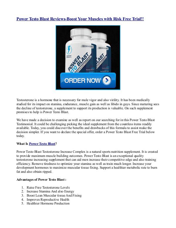 Power Testo Blast Reviews-Boost Your Muscles with