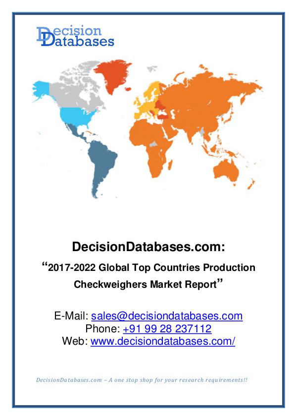 Market Report Global Production Checkweighers Market Report 2017