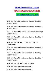 BUSI 620 MENTOR Keep Learning /busi620mentor.com