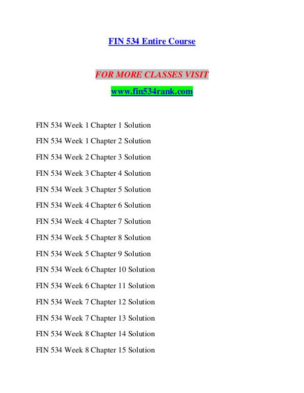 FIN 534 RANK Imagine Your Future /fin534rank.com FIN 534 RANK Imagine Your Future /fin534rank.com