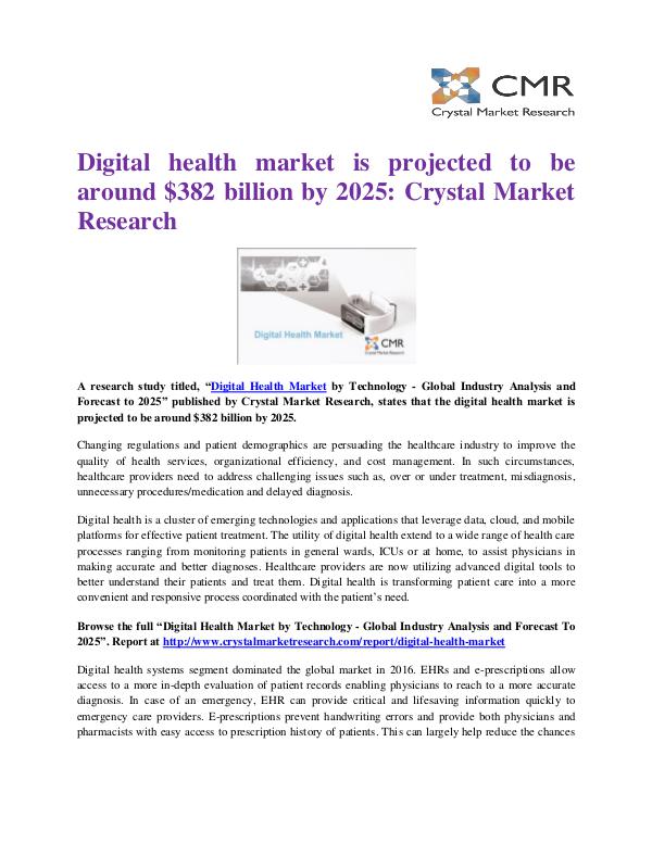 Market Research Reports- Consulting Analysis Crystal Market Research Digital Health Market Press Release