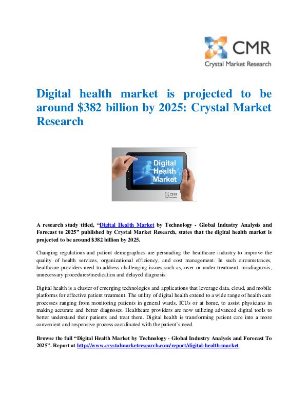 Market Research Reports- Consulting Analysis Crystal Market Research Digital Health Market Press Release