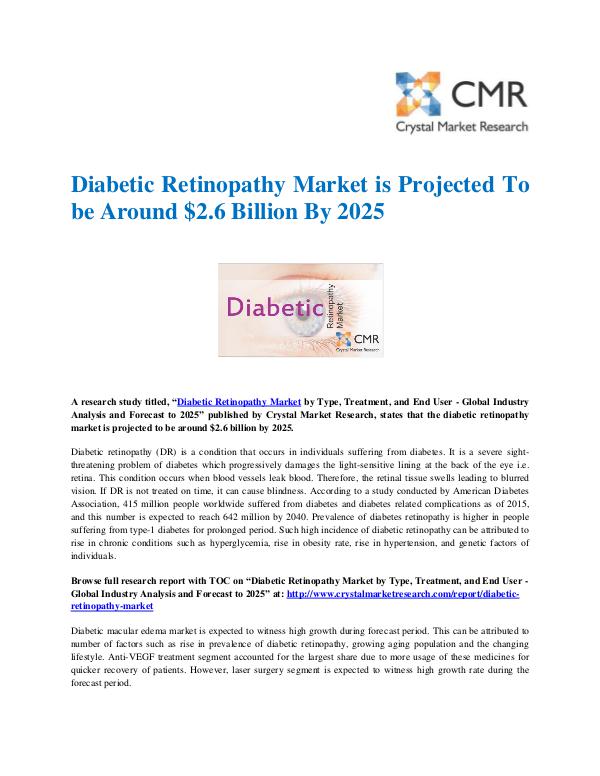 Market Research Reports- Consulting Analysis Crystal Market Research Diabetic Retinopathy Market by Type and Management