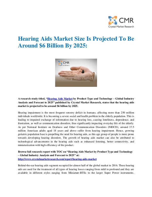 Hearing Aids Market by Product and Technology - Gl