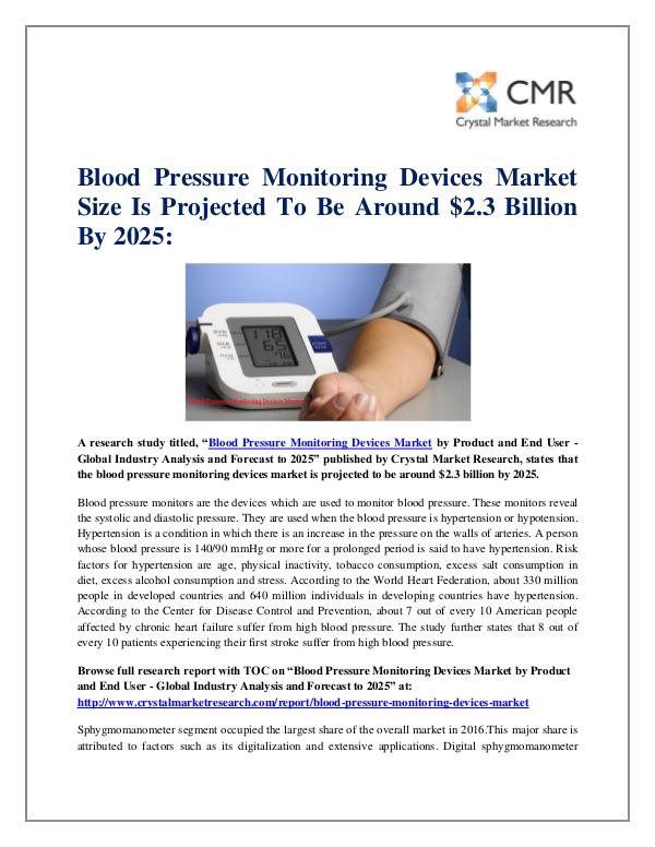 Blood Pressure Monitoring Devices Market by Produc