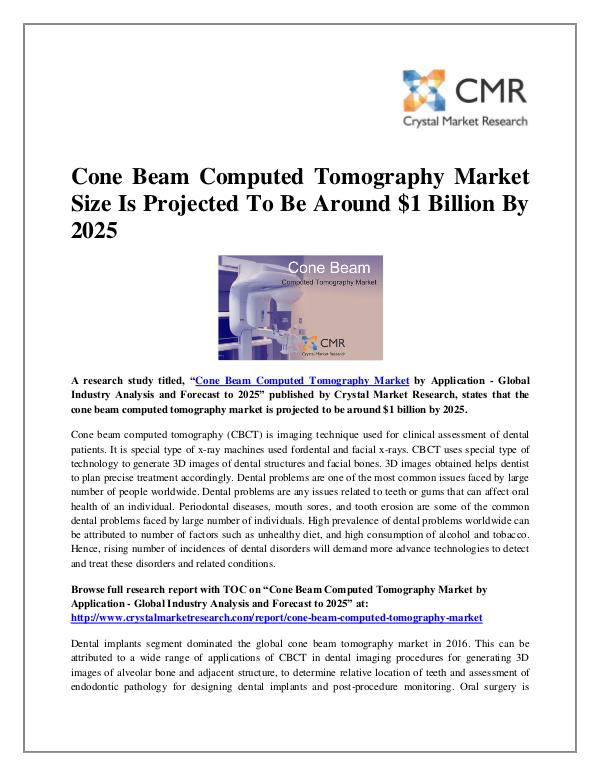 Cone Beam Computed Tomography Market