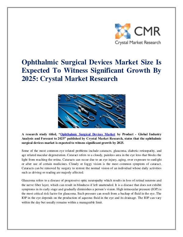 Ophthalmic Surgical Devices Market