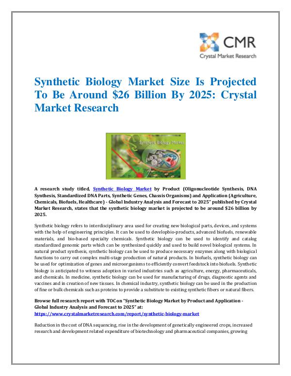 Synthetic Biology Market