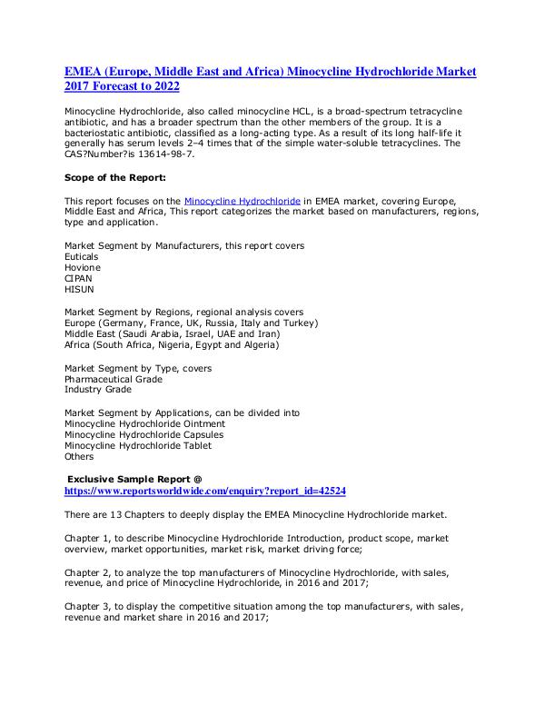 EMEA Minocycline Hydrochloride