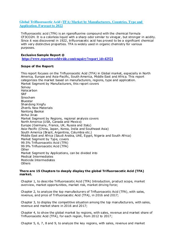 Global Trifluoroacetic Acid (TFA) Market