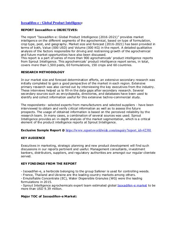 Isoxadifen-e Global Product Intelligenc