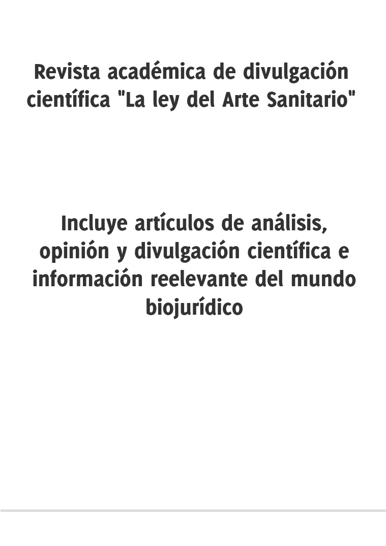 REVISTA LEY DEL ARTE SANITARIO