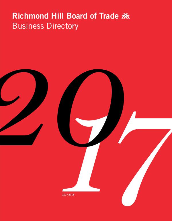 Richmond Hill Board of Trade Business Directory 2017 Business Directory 2017