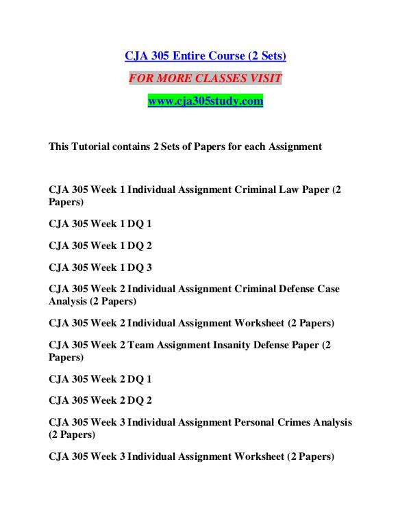 CJA 305 STUDY Great Stories/cja305study.com CJA 305 STUDY Great Stories/cja305study.com