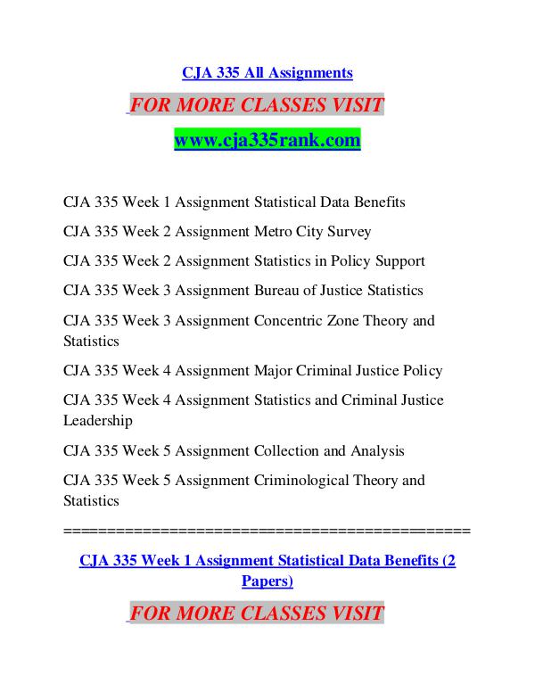 CJA 335 RANK  Great Stories/cja335rank.com CJA 335 RANK  Great Stories/cja335rank.com