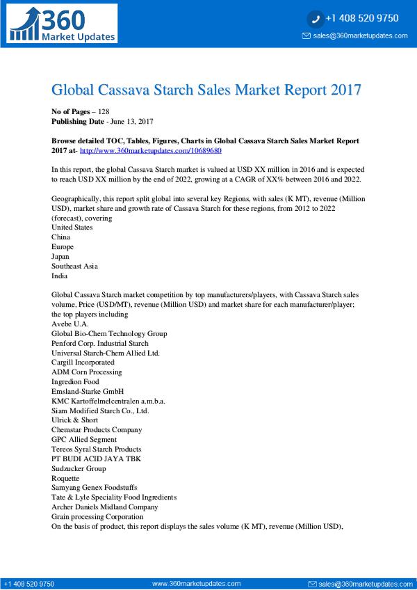 PR Global-Cassava-Starch-Sales-Market-Report-2017