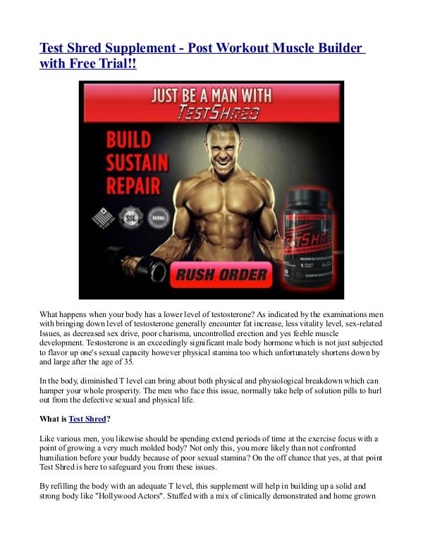 Test Shred Supplement - Post Workout Muscle Builder with Free Trial!! Test Shred Supplement - Post Workout Muscle Builde